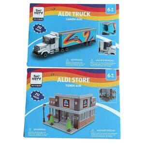 Bee Happy ALDI‎ Play Bricks Store And Truck Set Of 2 Building Lego NIB 2025